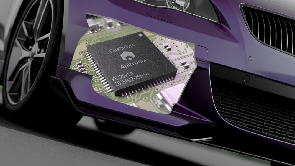 Schnittdarstellung eines Autos mit Apitronix-Chip